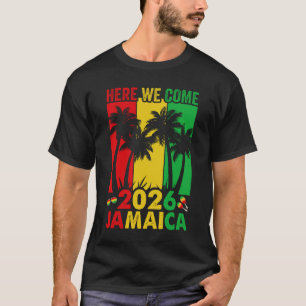 Hier komen we, Jamaica familie vakantie trip T-shirt