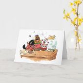 Hier komen we joelend langs kerstkaart kaart (Gele Bloem)