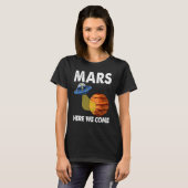 Hier komen we Mars Jeugd Ruimte T - shirts Rode Ma (Voorkant volledig)