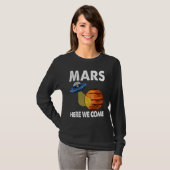 Hier komen we Mars Jeugd Ruimte T - shirts Rode Ma (Voorkant volledig)