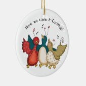 Hier komen we met een kerstavond. keramisch ornament (Rechts)