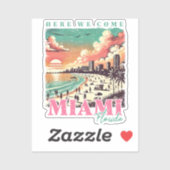Hier komen we naar Miami Florida - Miami Beach Sticker (Vel)