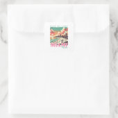 Hier komen we naar Miami Florida - Miami Beach Vierkante Sticker (Tas)