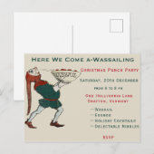 Hier komen we op een feestelijke kerstfeestdag briefkaart (Voorkant / Achterkant)