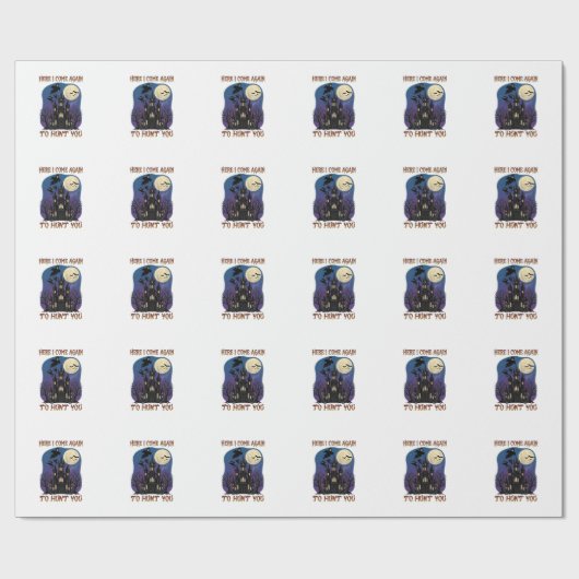 Hier komen weer spoken van het spookkasteel Maan Cadeaupapier (Vlak)