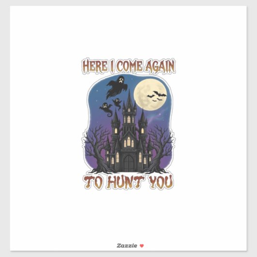 Hier komen weer spoken van het spookkasteel Maan Sticker (Vel)