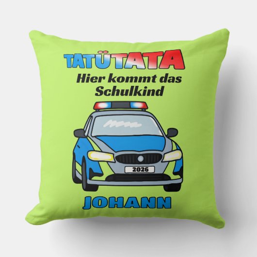 Hier kommt das Schulkind - Polizei Tatütata Kussen (Voorkant)