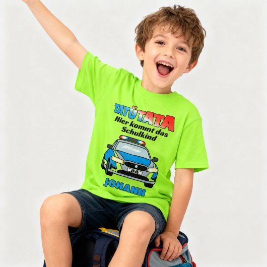 Hier kommt das Schulkind - Polizei Tatütata T-shirt
