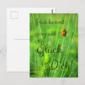 Hier kommt ganz viel Glück für Dich! Briefkaart (Voorkant / Achterkant)