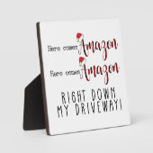 Hier komt Amazon langs mijn snelweg met Kerstmis Fotoplaat (Voorkant)