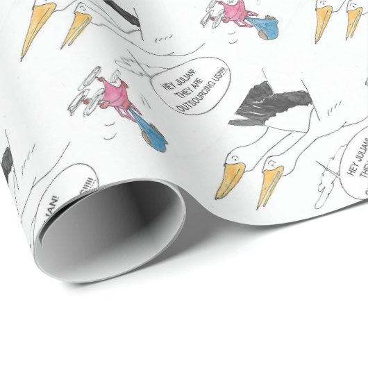 Hier komt Baby Cadeaupapier (Rol Hoek)