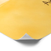 Hier komt Blauwe strys Sunshine Baby shower Bar Poster (Hoek)