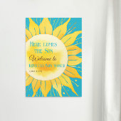 Hier komt Boy Blue Sunshine Baby shower Welkom Poster