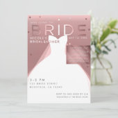 Hier komt BRIDE Roos Gold Glam Chic Vrijgezellenfe Kaart (Staand voorkant)