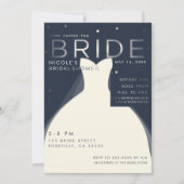 Hier komt BRUID Silver & Blue Chic Bruidsshower Kaart (Voorkant)