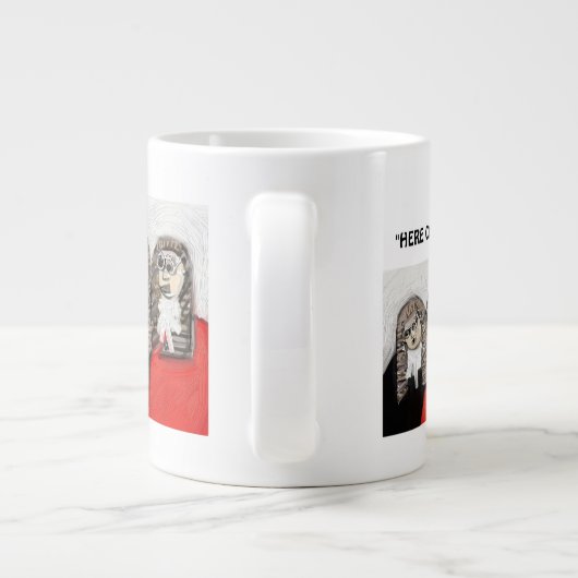 "Hier komt Da-rechter" Grote Koffiekop (Achterkant)