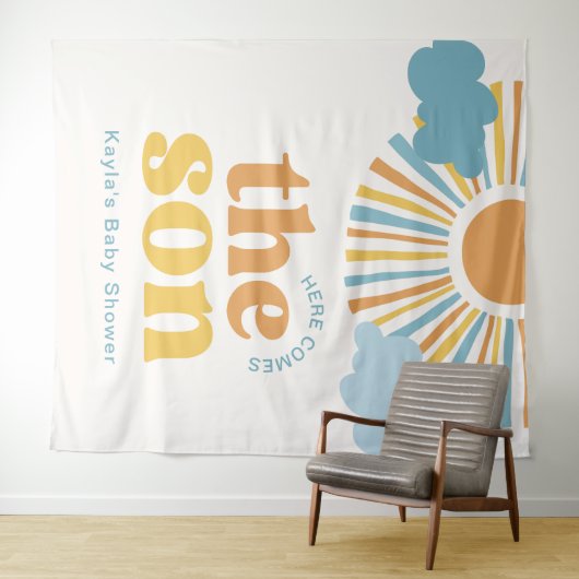 Hier komt de achtergrond van de zoon wandkleed (In Situ (horizontaal))