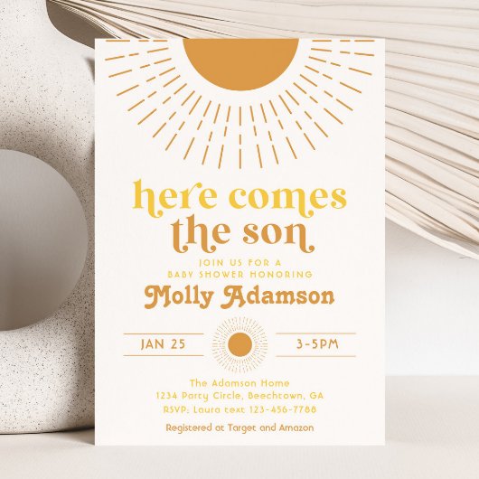 Hier komt de Baby shower-uitnodiging voor een jong Kaart