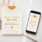 Hier komt de Baby shower-uitnodiging voor een jong Kaart