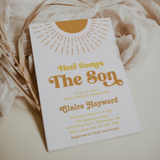 Hier komt de Baby shower-uitnodiging voor een jong Kaart