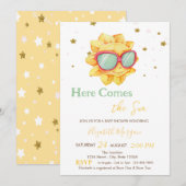Hier komt de Baby shower-uitnodiging voor Sun Star Kaart (Voorkant / Achterkant)