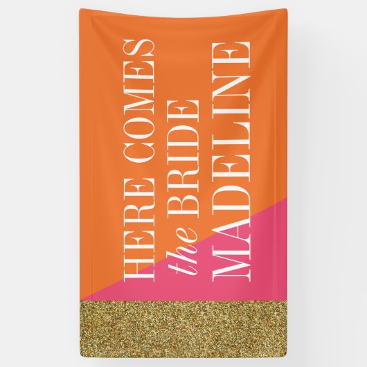 Hier komt de Banner van de Bride, Vrijgezellenfees (Verticaal)