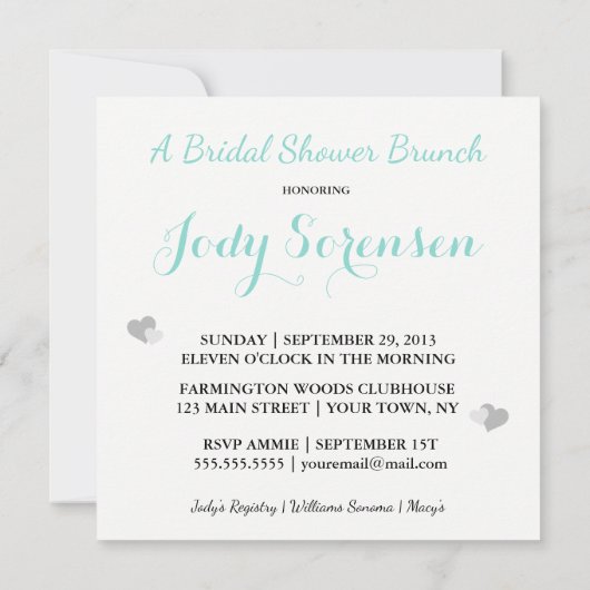 Hier komt de Bridal-feestdag Tiara. Kaart (Achterkant)