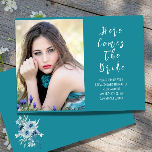 Hier komt de Bridal van de Bridal- showwer uitnodi Kaart