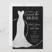 Hier komt de Bridal van de Bridal- showwer uitnodi Kaart (Voorkant)