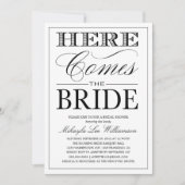 HIER KOMT DE BRIDE 2 | BRIDAL SHOWER INVITATION KAART (Voorkant)