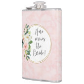 Hier komt de Bride Blush Pink Floral Heupfles (Links)