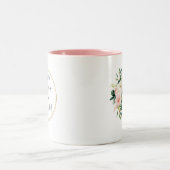 Hier komt de Bride Blush Waterverf Bloemen Tweekleurige Koffiemok (Center)
