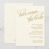 HIER KOMT DE BRIDE | BRIDAL SHOWER INVITATION KAART (Voorkant / Achterkant)