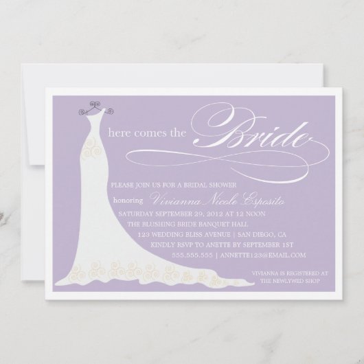 HIER KOMT DE BRIDE | BRIDAL SHOWER INVITATION KAART (Voorkant)