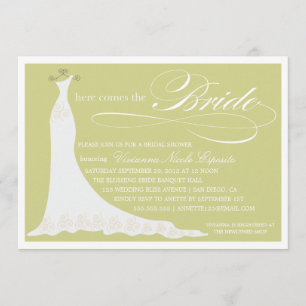 HIER KOMT DE BRIDE   BRIDAL SHOWER INVITATION KAART