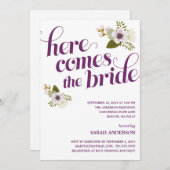 HIER KOMT DE BRIDE | BRIDAL SHOWER INVITATION KAART (Voorkant / Achterkant)