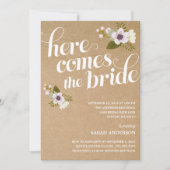 HIER KOMT DE BRIDE | BRIDAL SHOWER INVITATION KAART (Voorkant)