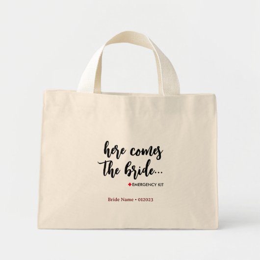 Hier komt de Bride Emergency Kit Canvas tas (Voorkant)