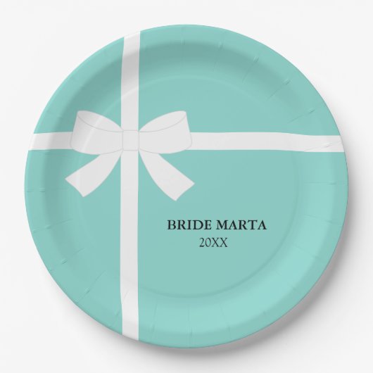 Hier komt de Bride-gepersonaliseerde Tiara-partij Papieren Bordje (Voorkant)