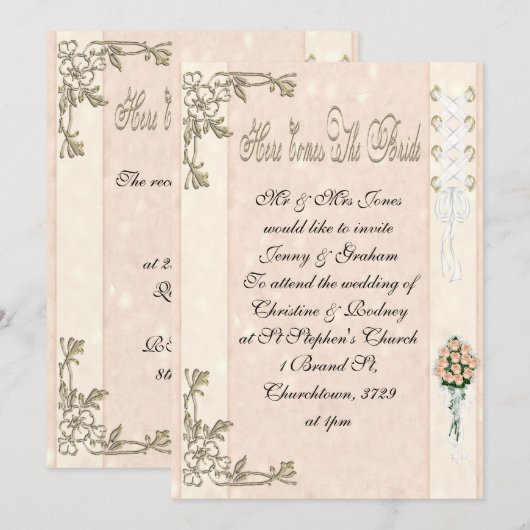 Hier komt de bride kaart (Voorkant / Achterkant)