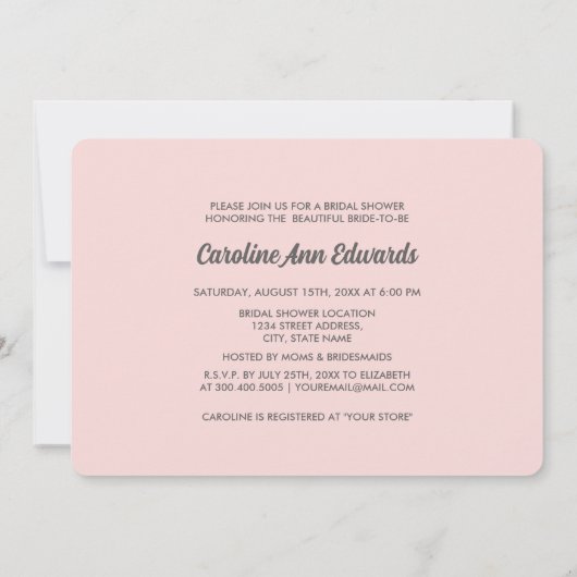 Hier komt de Bride. Modern Floral Vrijgezellenfees Kaart (Achterkant)