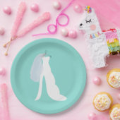 Hier komt de Bride Shower Tiara Party Papieren Bordje (Feest)