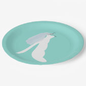 Hier komt de Bride Shower Tiara Party Papieren Bordje (Gekanteld)