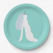 Hier komt de Bride Shower Tiara Party Papieren Bordje (Voorkant)