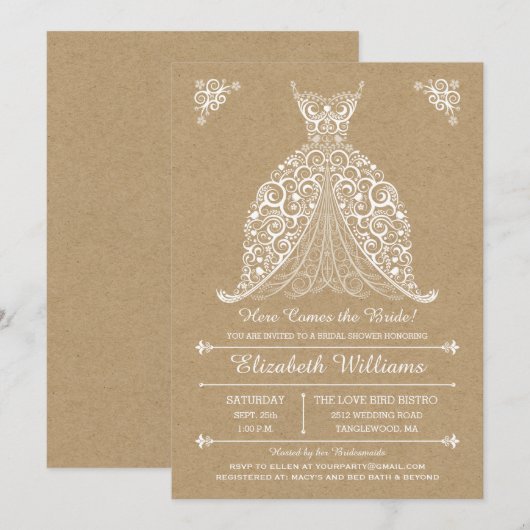 Hier komt de Bride! vrijgezellenfeest Kaart (Voorkant / Achterkant)