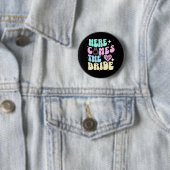 Hier Komt De Bruid Bachelorette Feest Bruidsfeest  Ronde Button 5,7 Cm (In situ)