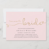 Hier komt de bruid dk -douche uitnodiging (Voorkant)