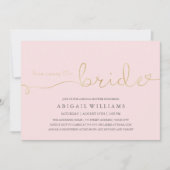 Hier komt de bruid -douche uitnodiging (Voorkant)