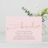 Hier komt de bruid faux gold kaart (Staand voorkant)