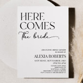 Hier komt de bruid minimalistisch Vrijgezellenfees Kaart